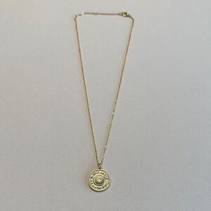 Anthropologie Gold Sunburst Medallion Necklace